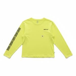 NWT Vans Girls Logo Crew Neck Long Sleeve T Shirt Neon Yellow Size XL School